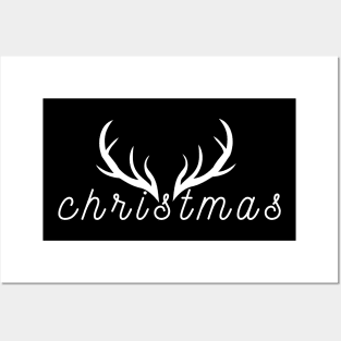 Merry Christmas Reindeer Horns - Merry Christmas Gift Posters and Art